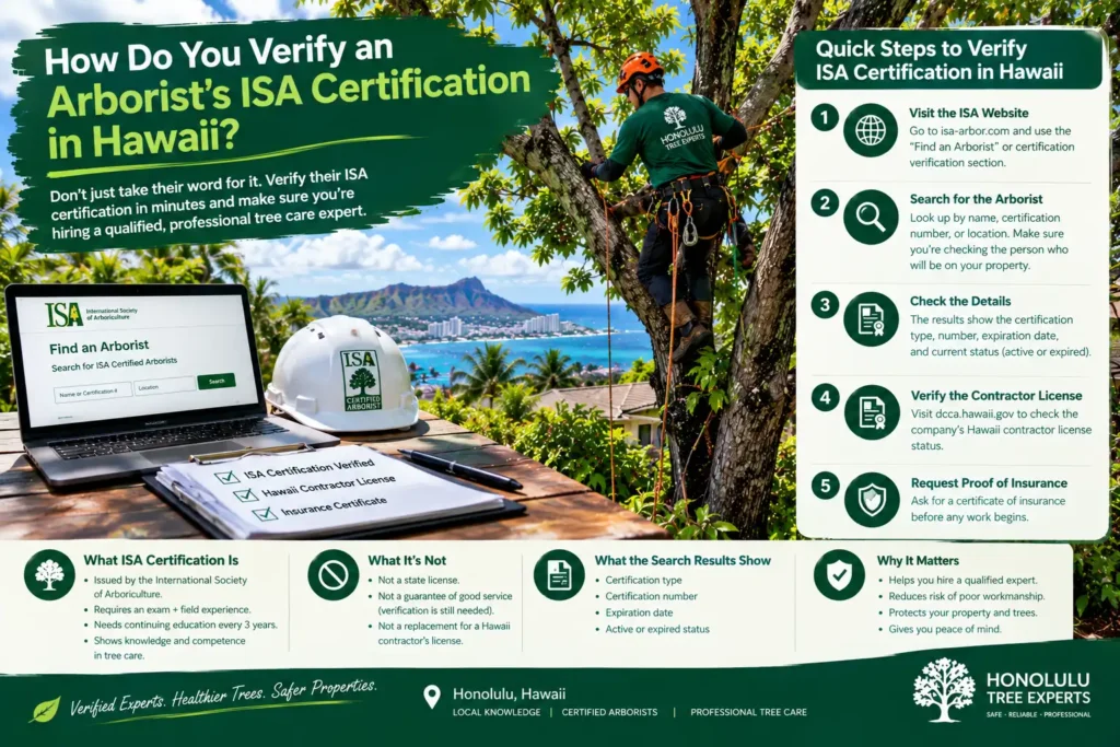 How Do You Verify an Arborist’s ISA Certification in Hawaii?