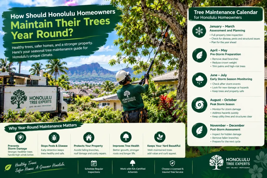 How Should Honolulu Homeowners Maintain Their Trees Year Round?